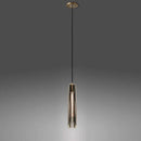 Suspension design à LED allongée en verre cristal