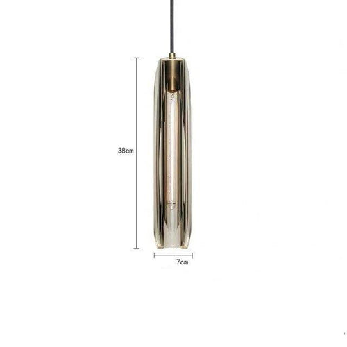 Suspension design à LED allongée en verre cristal