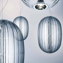 Suspension design LED avec abat-jour en verre coloré