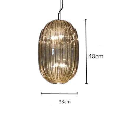 Suspension design LED avec abat-jour en verre coloré