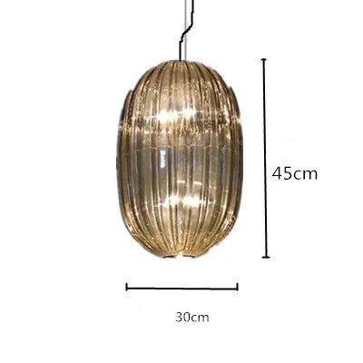 Suspension design LED avec abat-jour en verre coloré - vue 5 sur 14