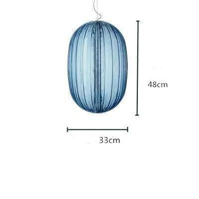 Suspension design LED avec abat-jour en verre coloré