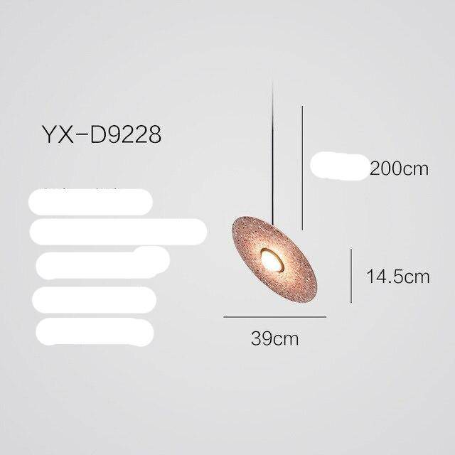Suspension design à LED avec disque en marbre coloré - vue 6 sur 9