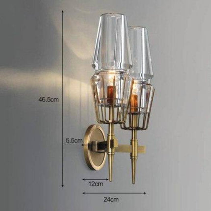 Applique murale design à LED en métal et verre rétro