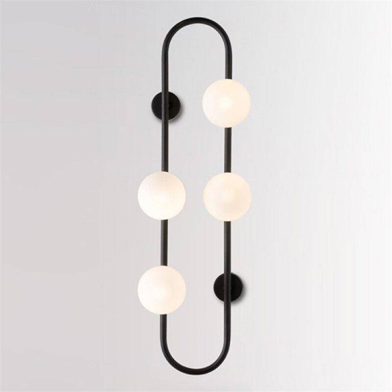Applique murale design LED avec anneau métal et boule en verre - vue 6 sur 10