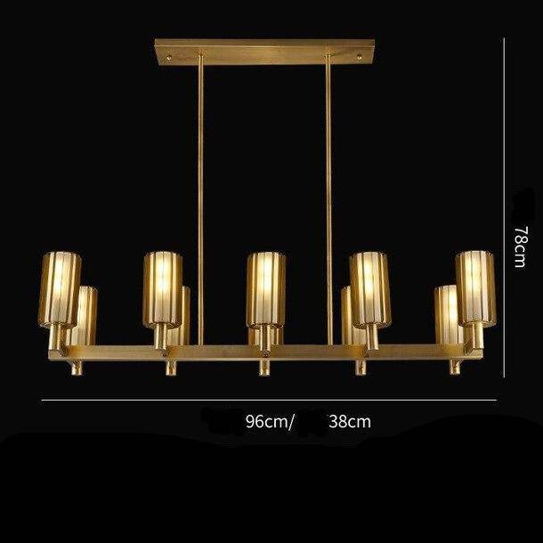Lustre design LED en métal avec plusieurs abat-jours dorés Luxury - vue 8 sur 8