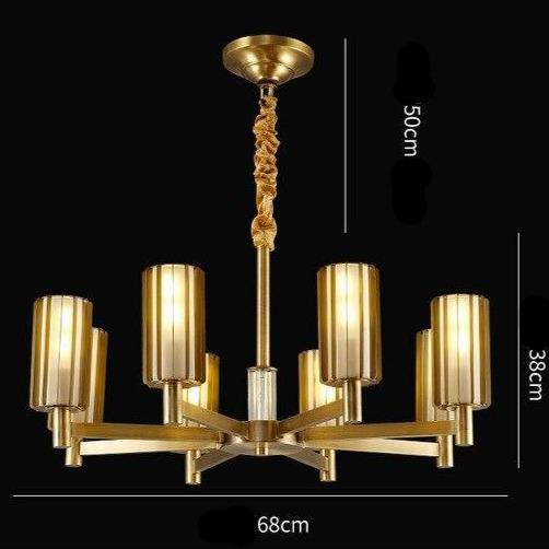 Lustre design LED en métal avec plusieurs abat-jours dorés Luxury - vue 7 sur 8