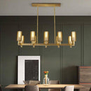 Lustre design LED en métal avec plusieurs abat-jours dorés Luxury