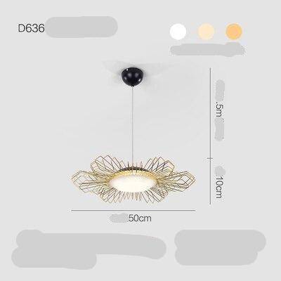 Suspension design LED avec abat-jour et anneaux métal Luxury - vue 5 sur 7