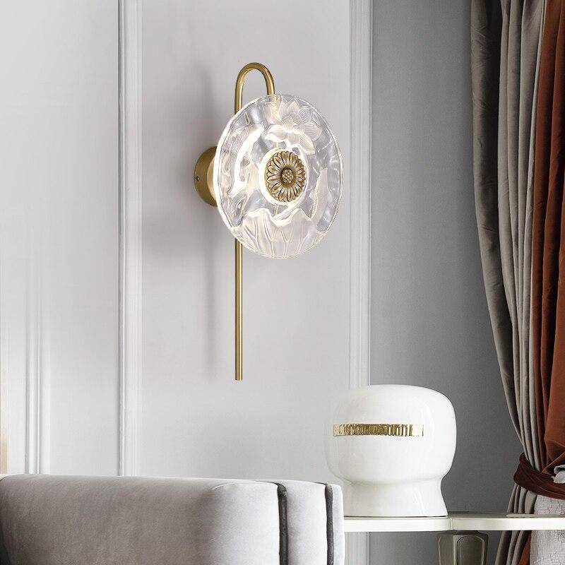 Applique murale design LED avec disque en verre à motifs fleurs - vue 6 sur 9
