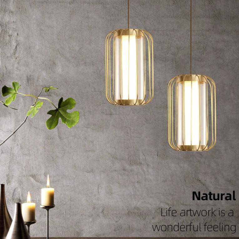 Suspension design LED en forme de cage métal Hall - vue 5 sur 6