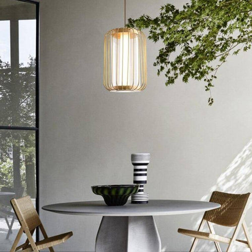 Suspension design LED en forme de cage métal Hall