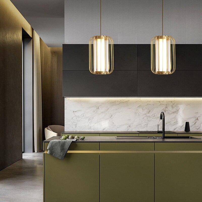 Suspension design LED en forme de cage métal Hall - vue 4 sur 6