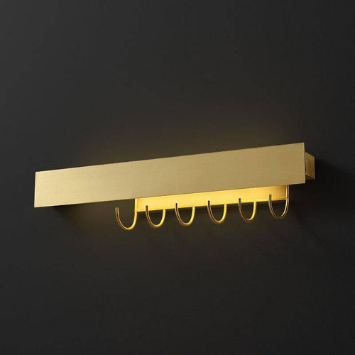 Applique murale moderne LED dorée avec crochet