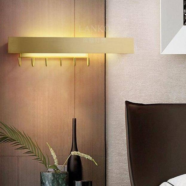 Applique murale moderne LED dorée avec crochet