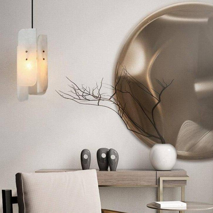 Suspension design en marbre blanc LED style Luxury - vue 2 sur 7