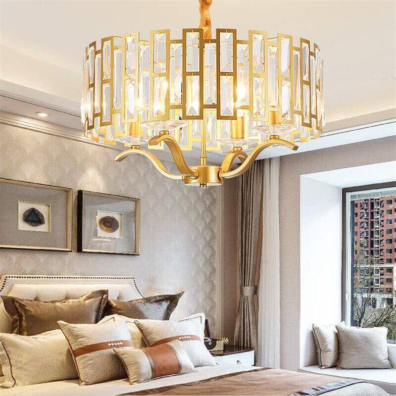 Suspension design LED dorée avec abat-jour en verre style Hotel - vue 4 sur 9