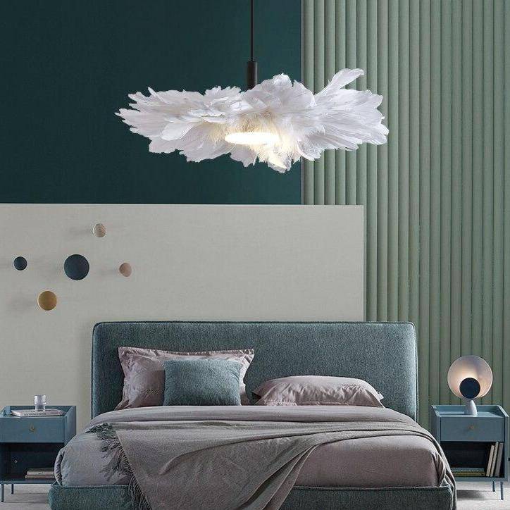 Suspension à plumes LED style romantique - vue 7 sur 6