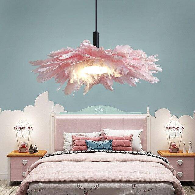 Suspension à plumes LED style romantique - vue 6 sur 6