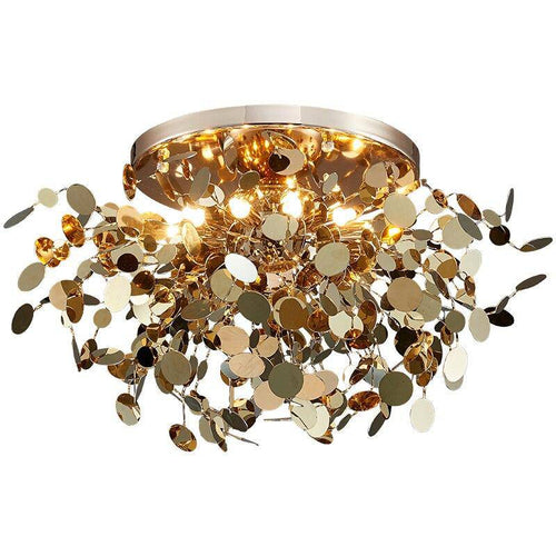 Plafonnier design LED avec feuilles dorées Creative - vue 6 sur 8