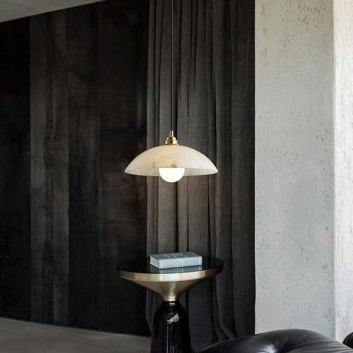 Suspension moderne en marbre blanc LED - vue 5 sur 8