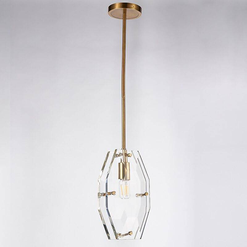 Suspension design LED dorée et plaque verre Luxury - vue 4 sur 4