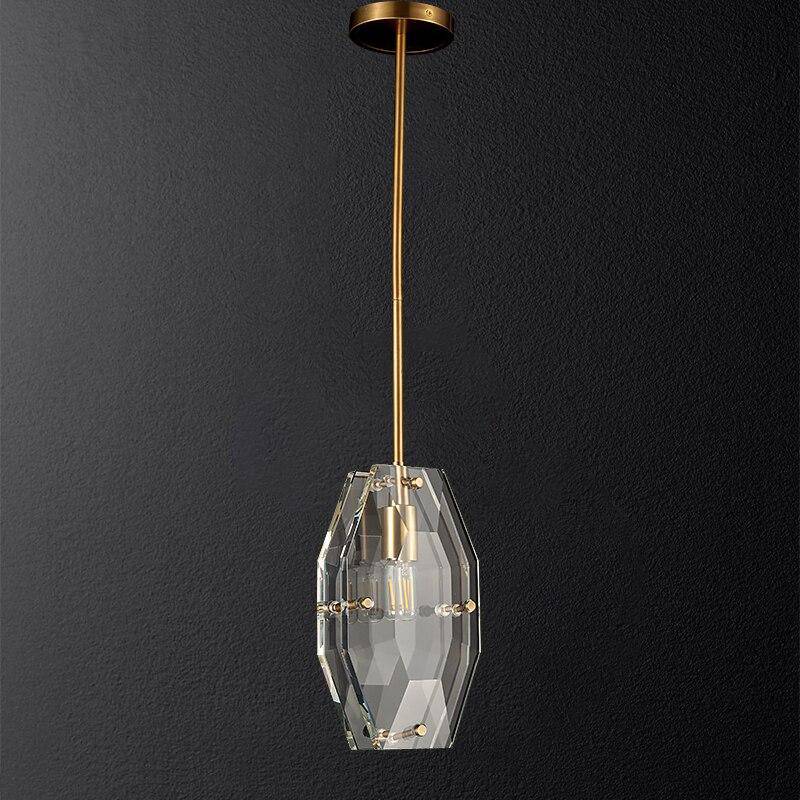 Suspension design LED dorée et plaque verre Luxury - vue 3 sur 4