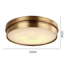 Plafonnier design LED rond en métal doré industriel