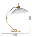 Lampe de bureau LED cuivré avec abat-jour gris