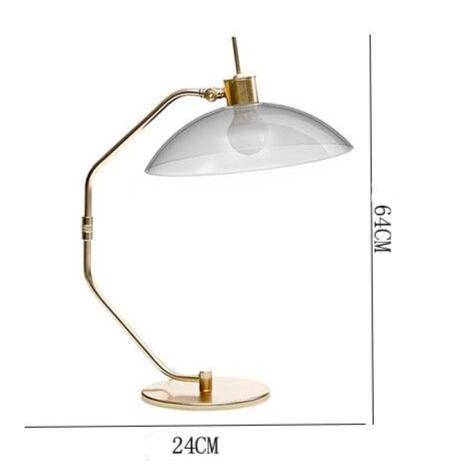Lampe de bureau LED cuivré avec abat-jour gris - vue 5 sur 4