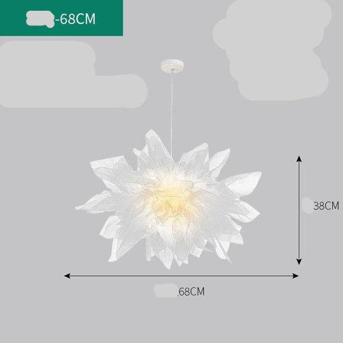 Suspension design LED avec fleur en tissu