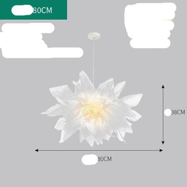 Suspension design LED avec fleur en tissu - vue 10 sur 11