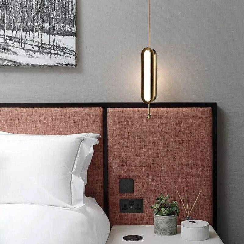 Suspension design LED avec double base dorée arrondie style Luxury