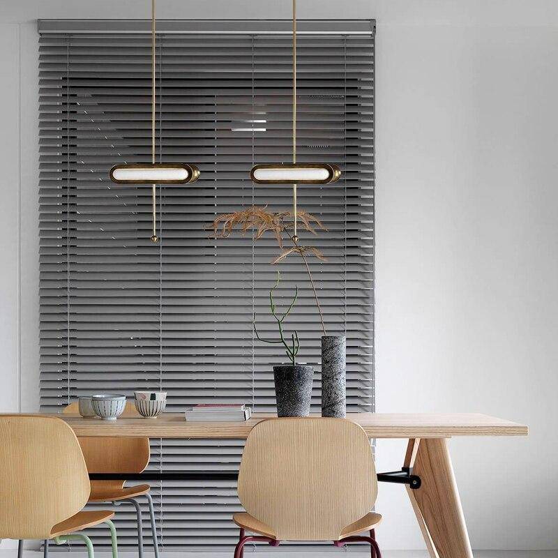 Suspension design LED avec double base dorée arrondie style Luxury