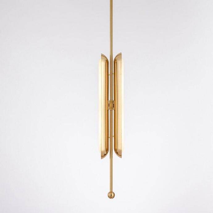 Suspension design LED avec double base dorée arrondie style Luxury