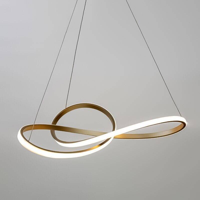 Suspension design LED avec anneau doré entrelacé Creative - vue 5 sur 4