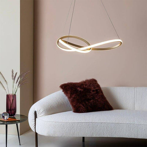 Suspension design LED avec anneau doré entrelacé Creative