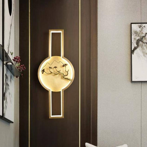 Applique murale LED avec cercle design style japonais