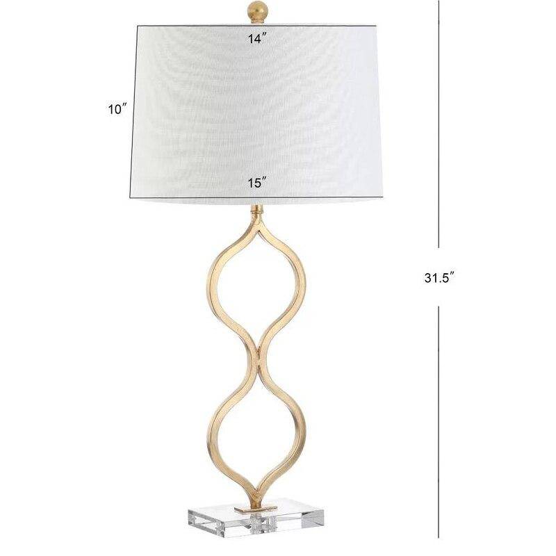 Lampe à poser design LED avec tige dorée courbée et abat-jour cylindrique - vue 4 sur 4