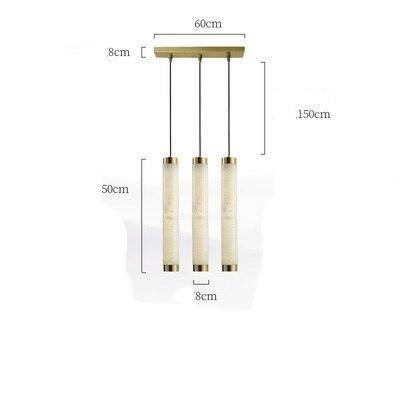 Suspension design LED en marbre avec bords dorés - vue 7 sur 9