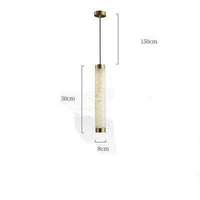 Suspension design LED en marbre avec bords dorés