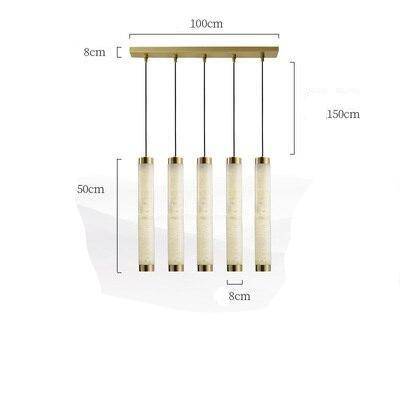 Suspension design LED en marbre avec bords dorés