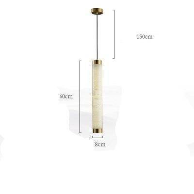 Suspension design LED en marbre avec bords dorés - vue 8 sur 9