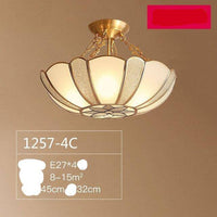 Suspension rétro à LED dorée avec abat-jour en verre