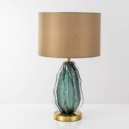 Lampe à poser en verre design LED avec abat-jour cylindrique - vue 2 sur 2