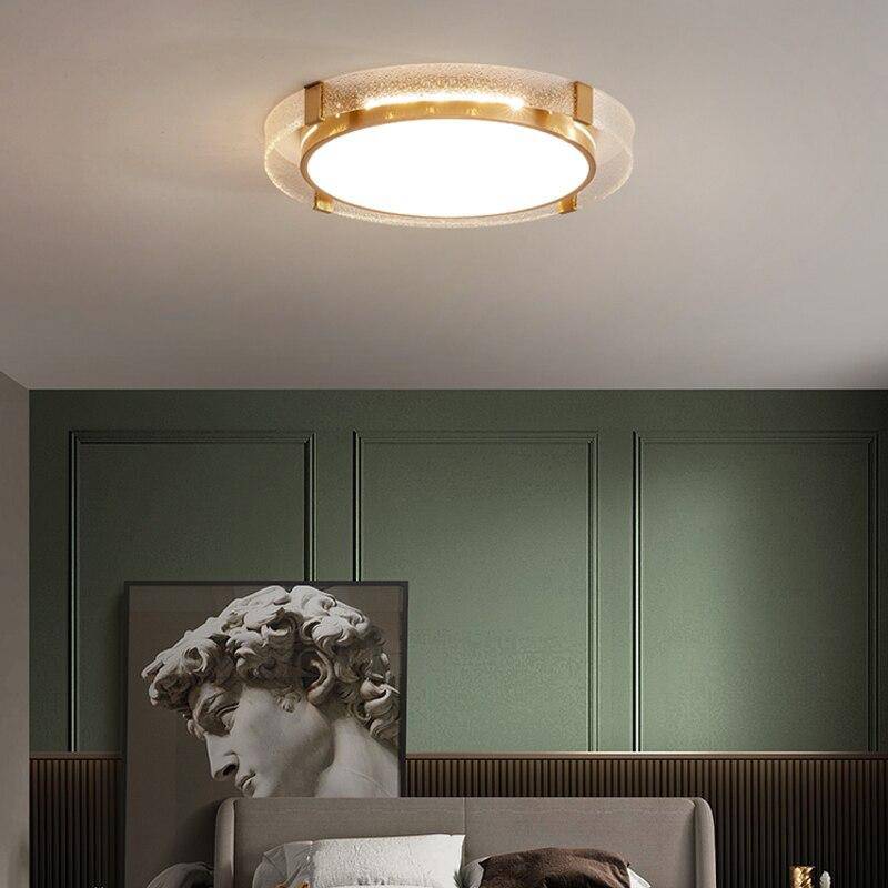Plafonnier moderne LED avec cercles dorés Luxury - vue 4 sur 7