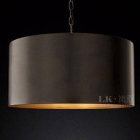 Suspension design LED avec abat-jour cylindre métal industriel
