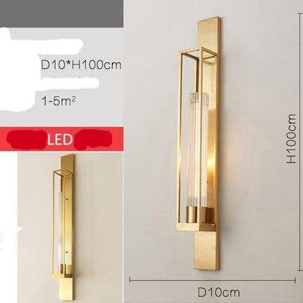 Applique murale design LED avec cage rectangle dorée - vue 7 sur 7
