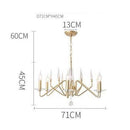 Lustre design LED avec branches dorées et lampes bougies Crystal