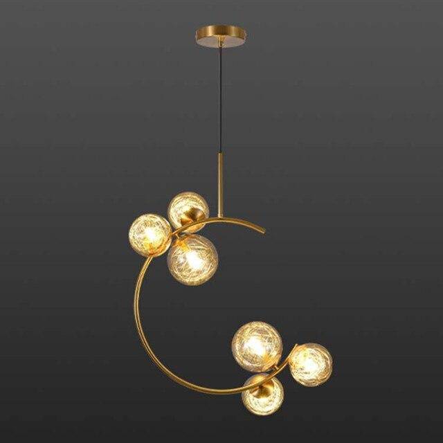 Suspension design LED dorée avec cercle en métal Shadow - vue 5 sur 7